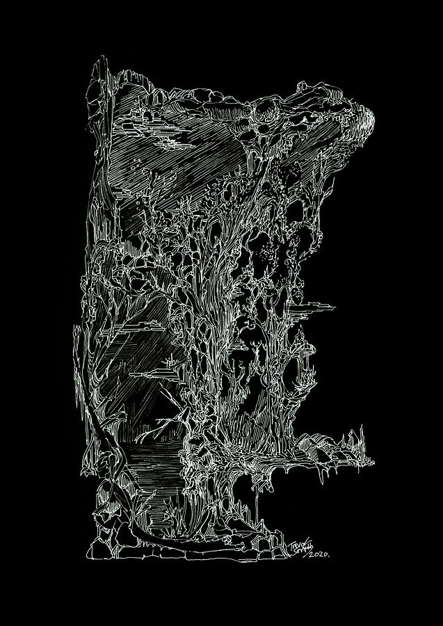 Mindscape Series no.9 Black Edtion Drawing by Trevor Stephen Smith