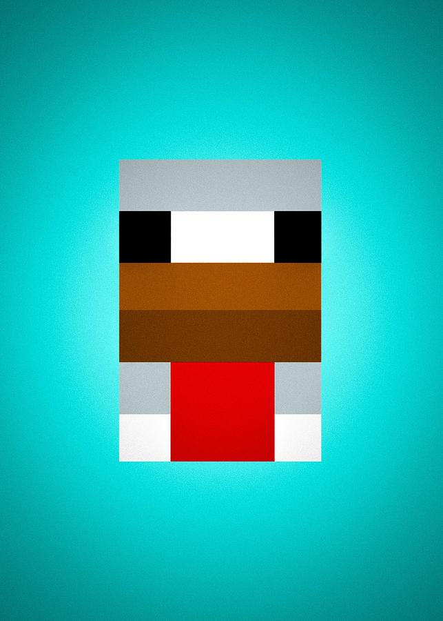 minecraft chicken face pixel art