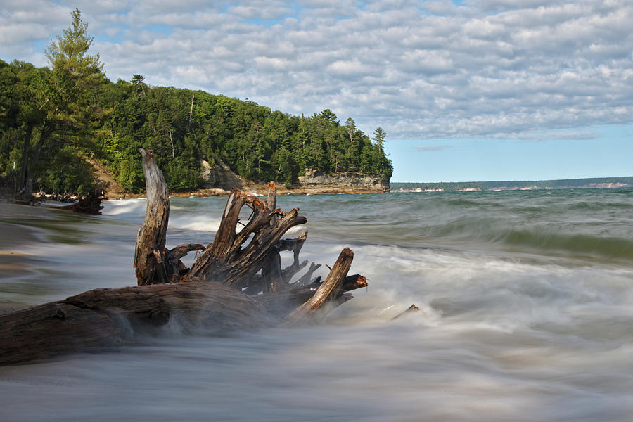 Miners Beach Waves III - Pictured Rocks Photograph by Chris Pappathopoulos