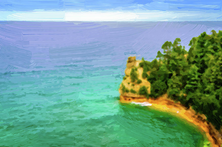 Miners Castle at Pictured Rocks Digital Art by Alexey Stiop