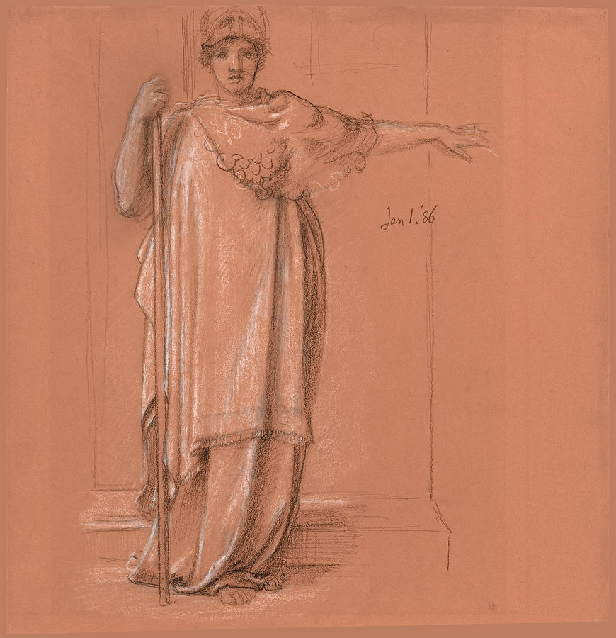 Minerva Drawing by Edward John Poynter