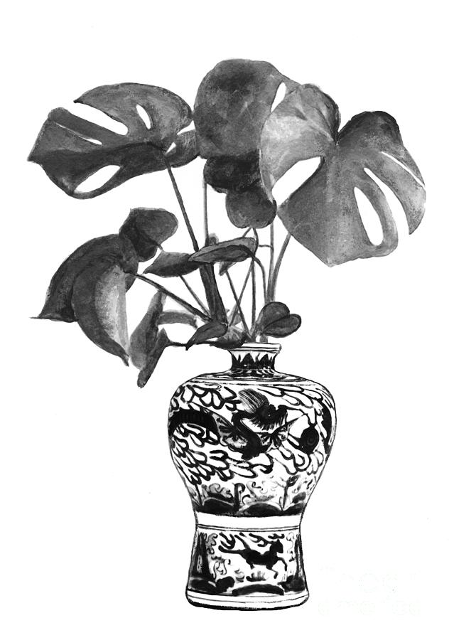 Ming vase, chinoiserie wall art. Painting by Green Palace Fine Art