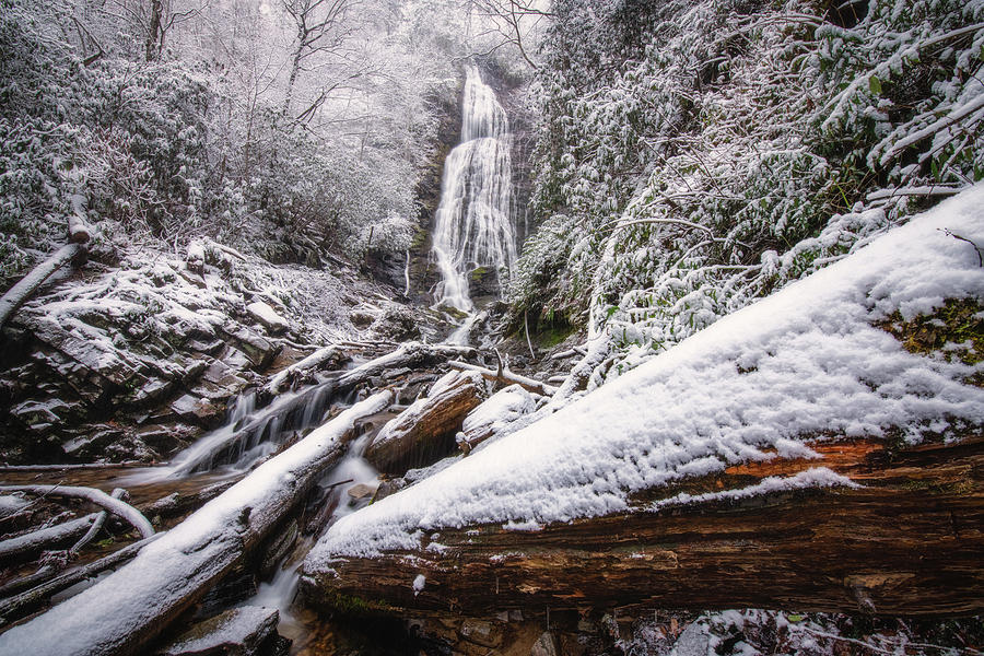 Mingo Falls in Winter Photograph by Robert J Wagner