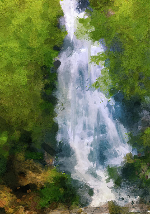 Mingo Falls Painting Painting by Dan Sproul