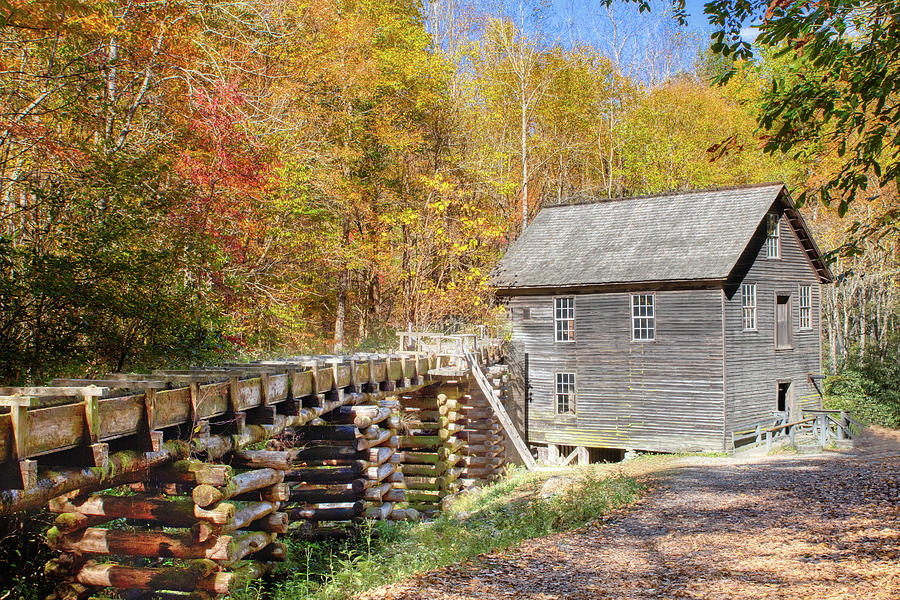 Mingus Mill - 1886 in The Great Smoky Mountain National Park - C Photograph by Peter Ciro