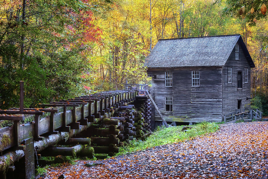 Mingus Mill in Autumn - Smoky Mountains Photograph by Susan Rissi Tregoning