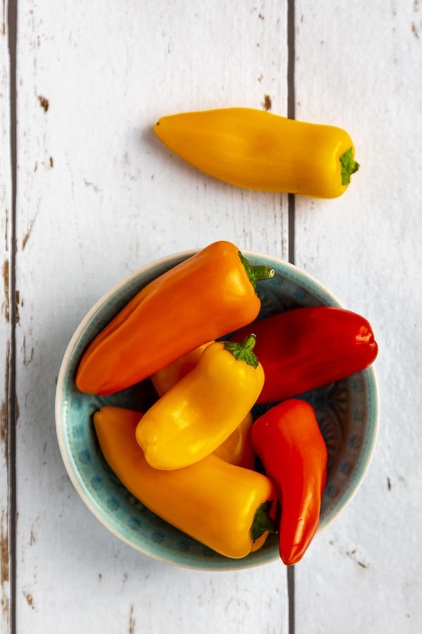 Mini Bell Peppers In Bowl Photograph by Lacaosa