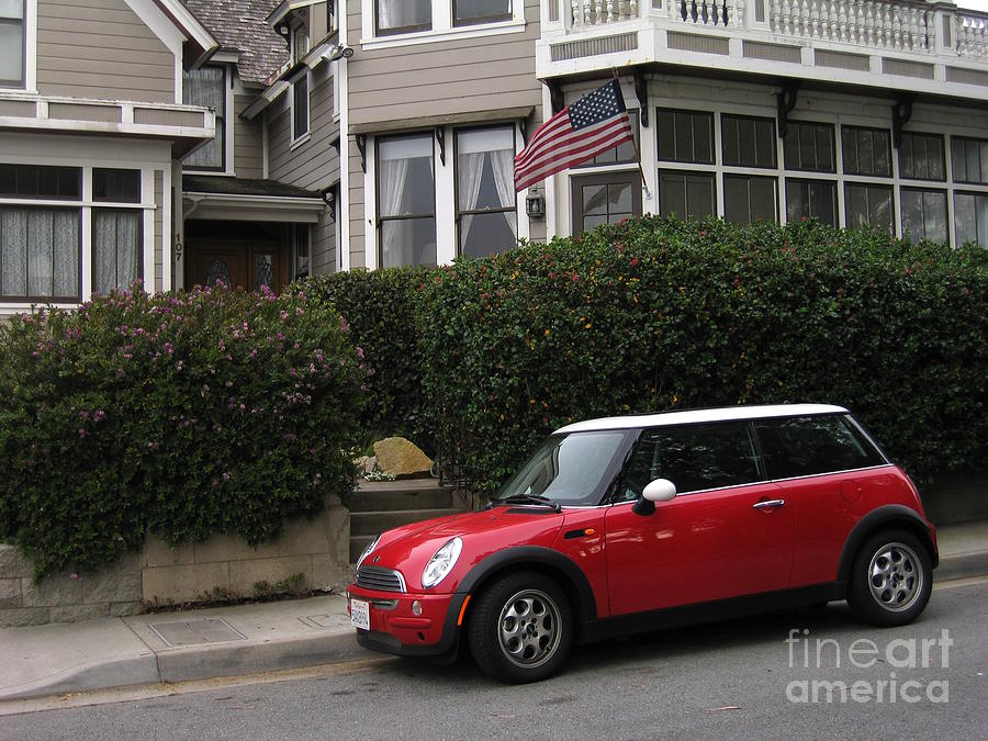 Mini Cooper And Flag Photograph by James B Toy