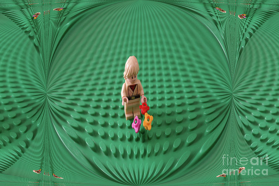 Star Wars Digital Art - Mini figure with flowers by Blondia Bert