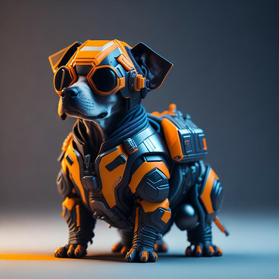 MINI futuristic soldier dog Digital Art by Midjourney Prompt Art - Pixels