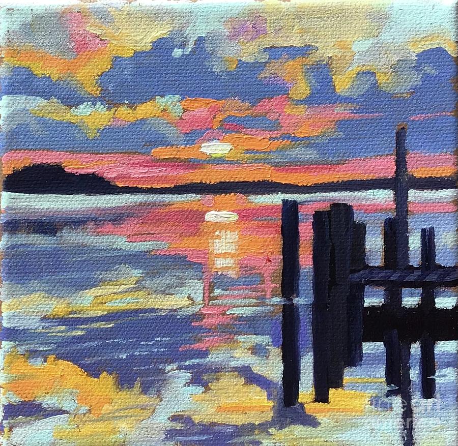Mini Sunset Painting by Anne Marie Brown