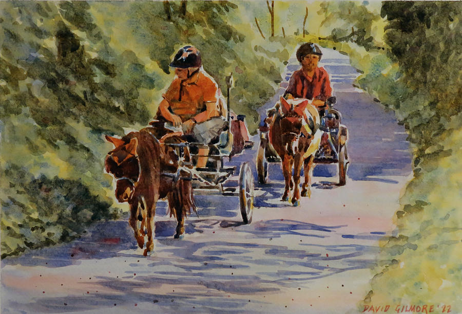 Miniature Horses on the K and P Line Painting by David Gilmore