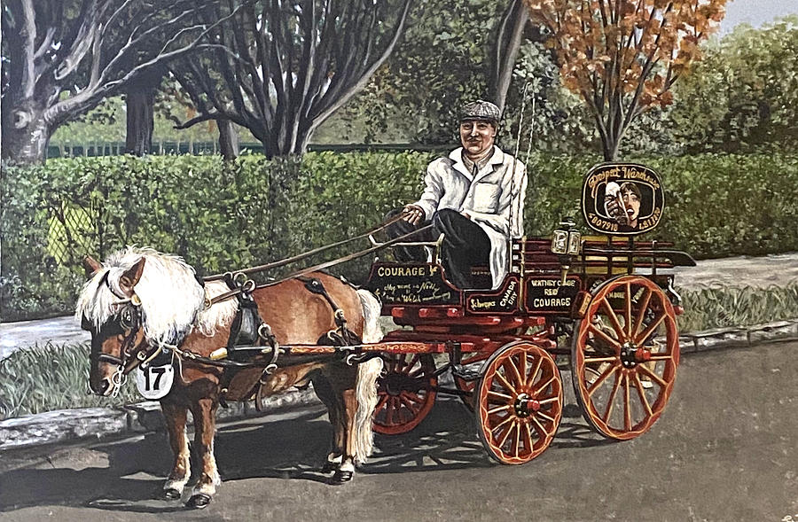 Miniature Pony And Trap With John Demmel Painting by Mackenzie Moulton