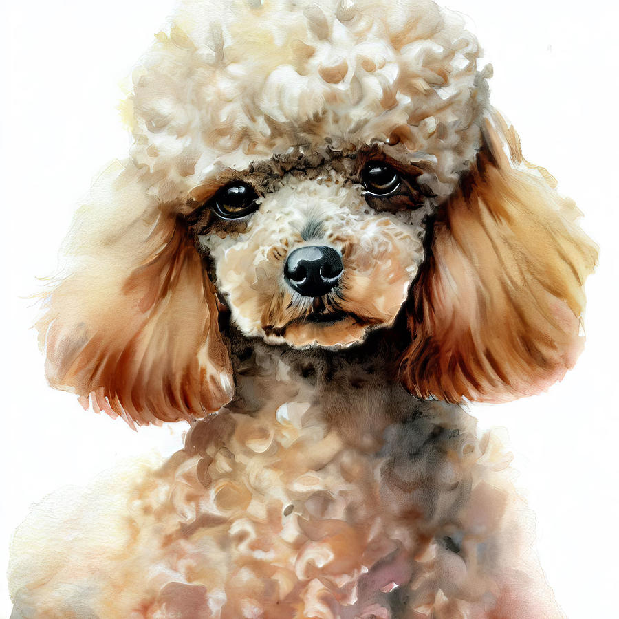 Miniature Poodle Portrait Digital Art