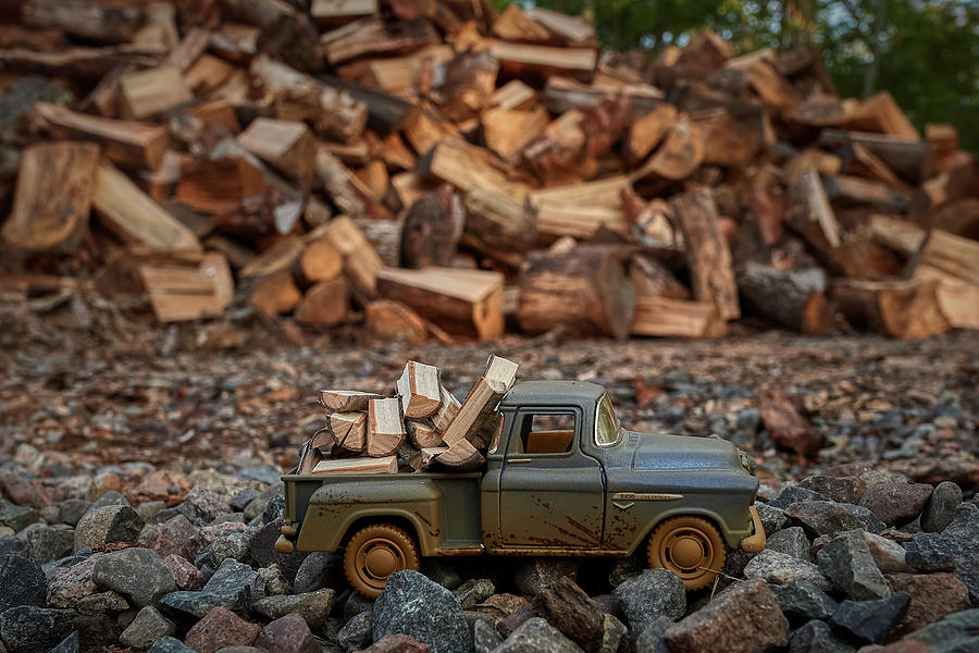 Miniature truck Hauling Firewood Photograph by Paul Freidlund