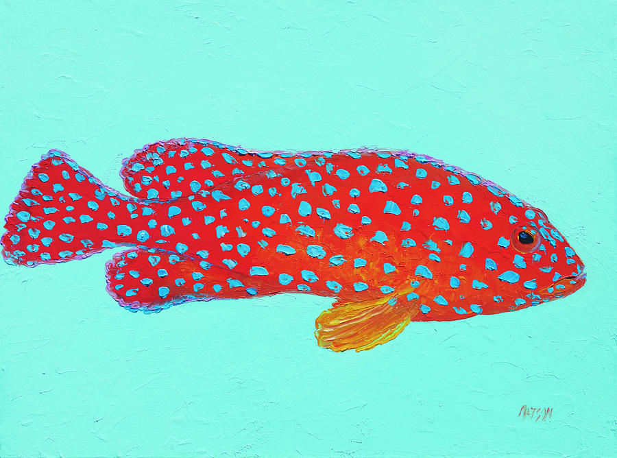 Miniatus Grouper Fish Painting by Jan Matson