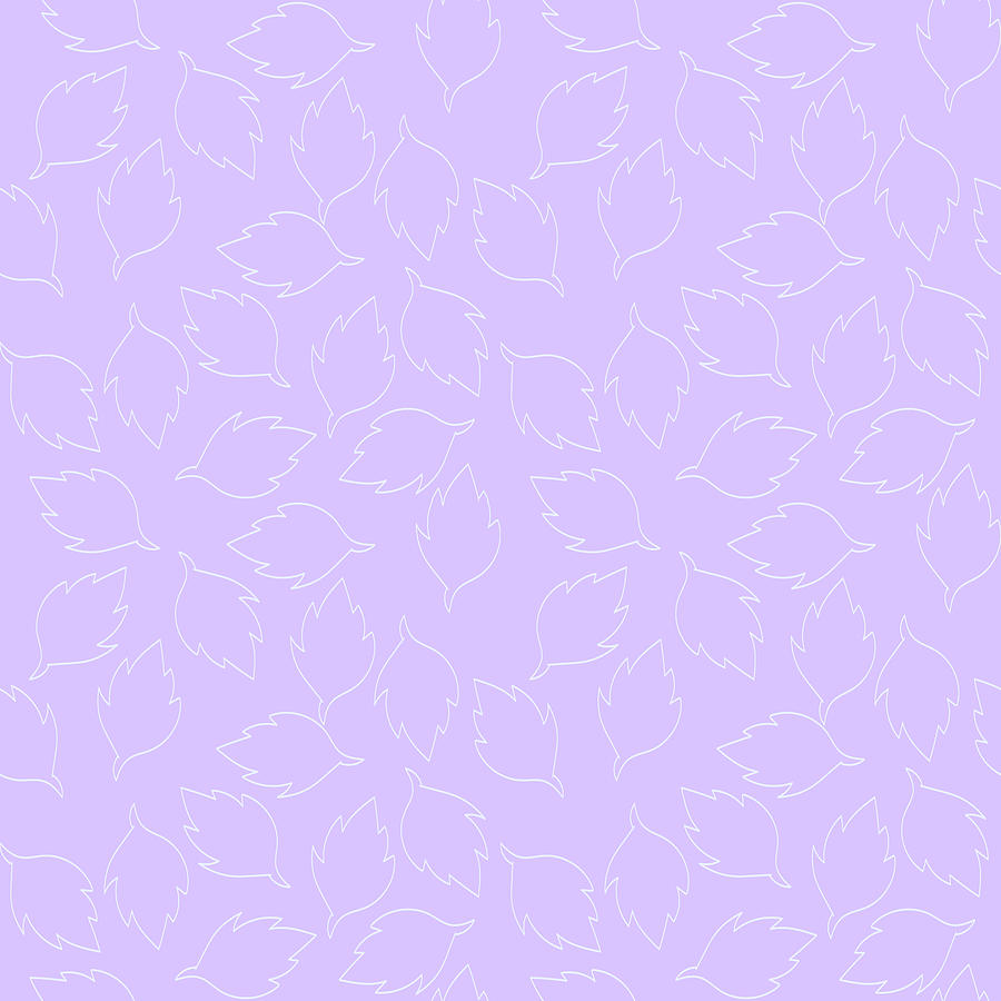 Minimal Leaf Pattern - Lavender Digital Art