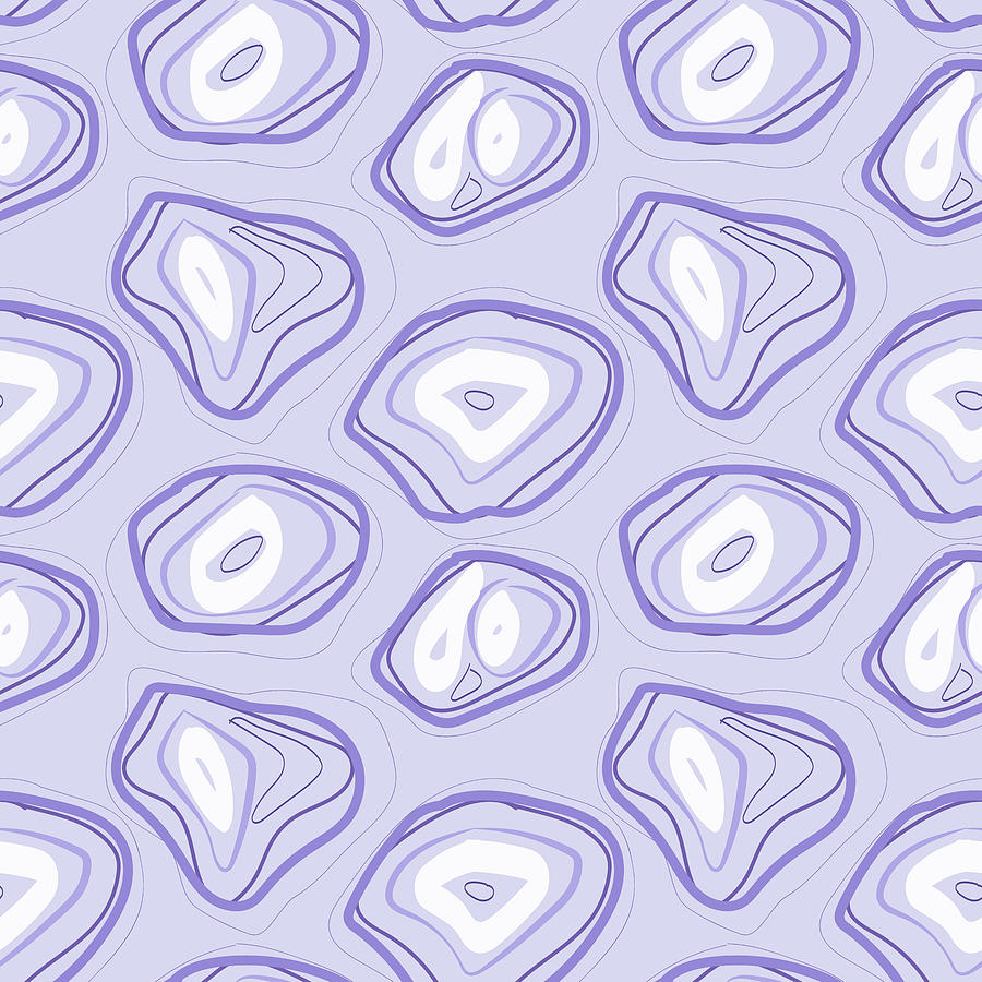 Minimal Organic Shapes Pattern - Purple Digital Art