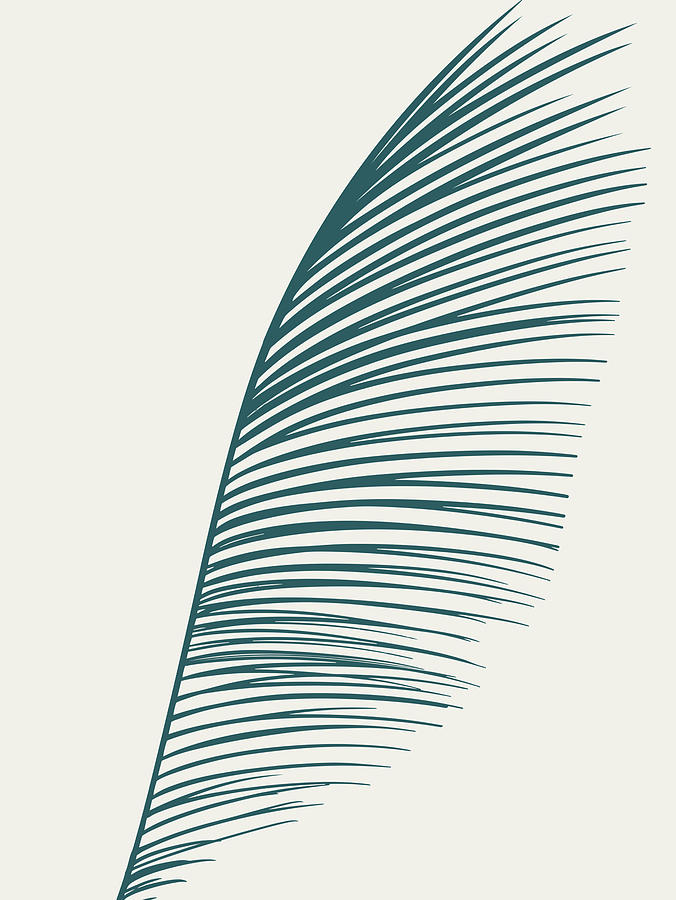 Abstract Digital Art - Minimal Palm Frond II by Ink Well