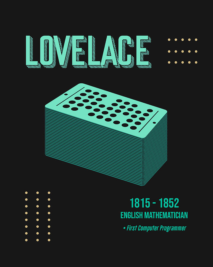 Minimal Science Poster - Ada Lovelace - Mathematician - First  Digital Art by Studio Grafiikka