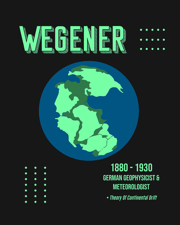 Minimal Science Poster - Alfred Wegener - German Geophysicist Digital Art by Studio Grafiikka