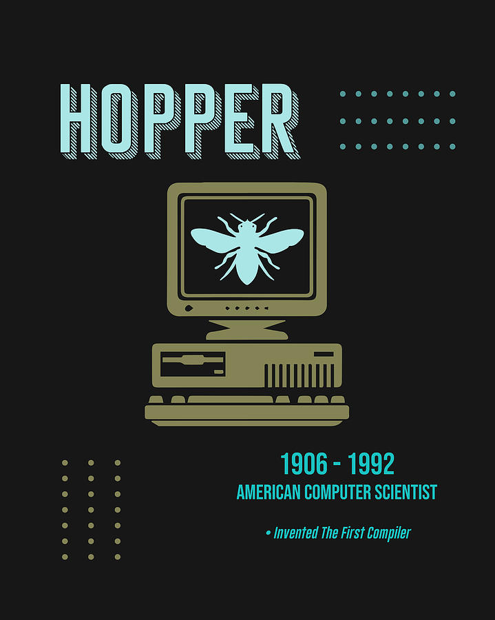 Edward Hopper Digital Art - Minimal Science Poster - Grace Hopper - Computer Scientist by Studio Grafiikka