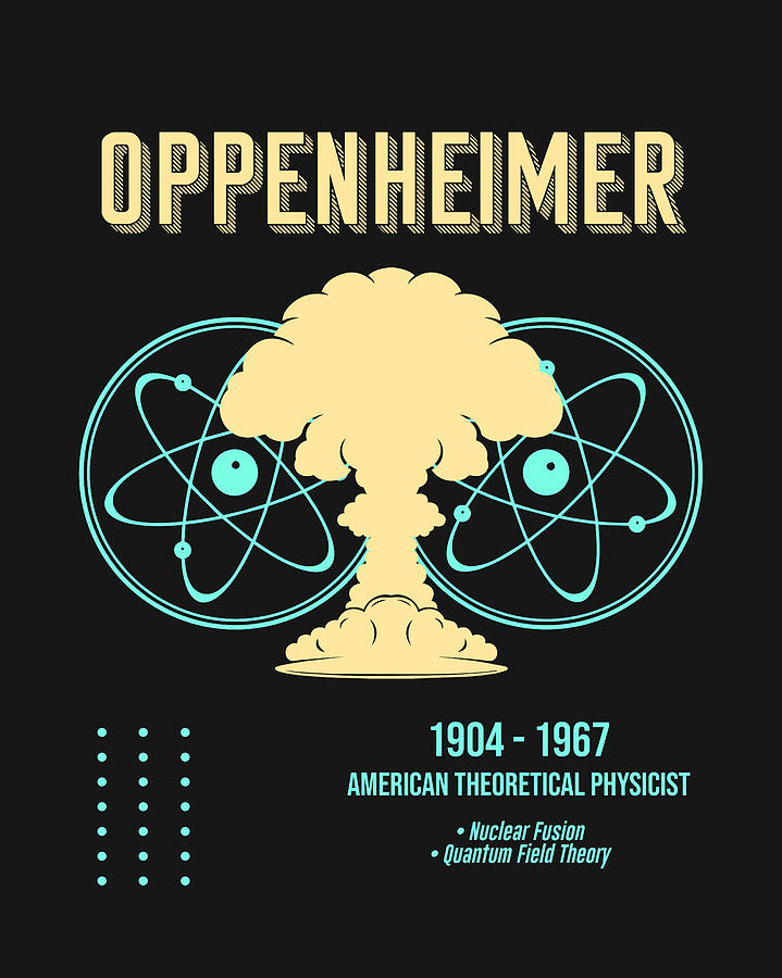 Minimal Science Poster - J. Robert Oppenheimer - Theoretical Physicist Digital Art by Studio Grafiikka