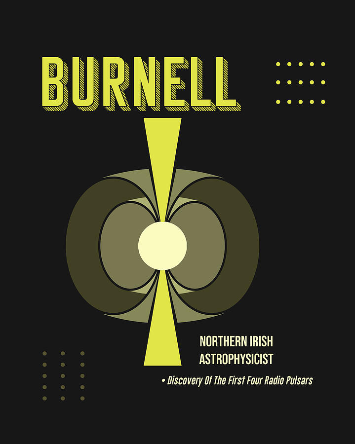 Vintage Digital Art - Minimal Science Poster - Jocelyn Bell Burnell - Astrophysicist by Studio Grafiikka