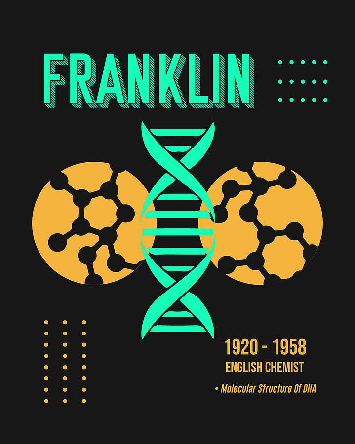 Minimal science Poster - Rosalind Franklin - British Chemist Digital Art by Studio Grafiikka