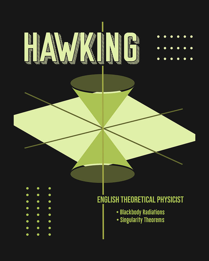 Vintage Digital Art - Minimal Science Poster - Stephen Hawking 01 - Theoretical Physicist by Studio Grafiikka