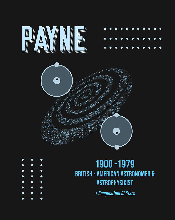 Vintage Digital Art - Minimal Science Posters - Cecilia Payne 01 - Astronomer, Astrophysicist by Studio Grafiikka