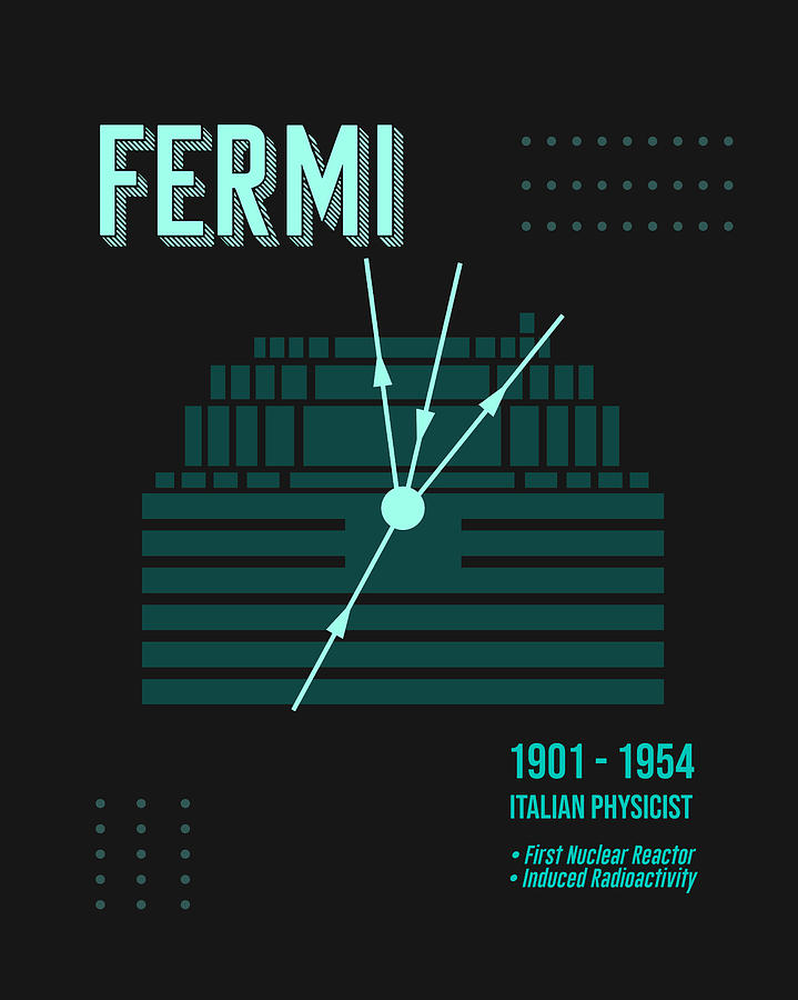Vintage Digital Art - Minimal Science Posters - Enrico Fermi 01 - Physicist by Studio Grafiikka