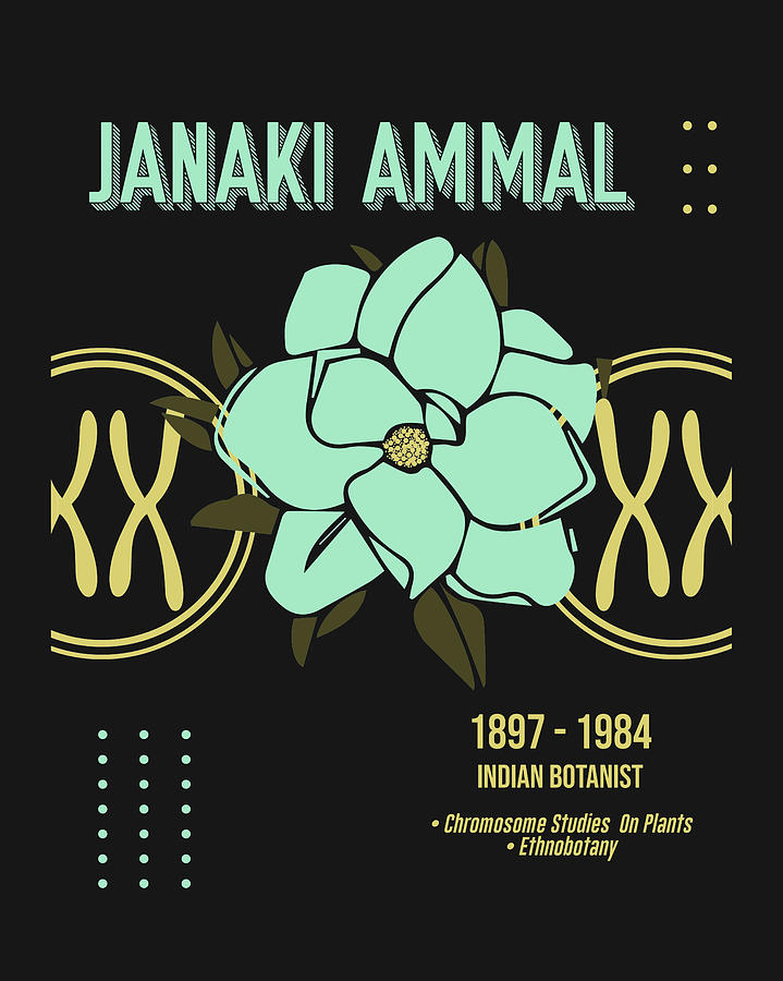 Tool Digital Art - Minimal Science Posters - Janaki Ammal 01 - Botanist by Studio Grafiikka