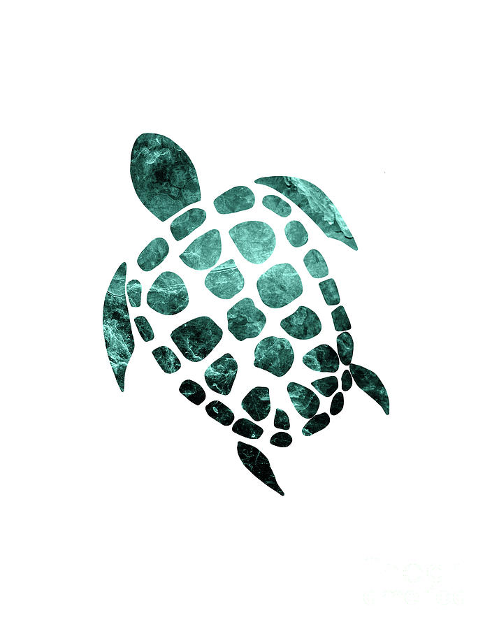 Minimal Sea Turtle #2 #animal #decor #art Mixed Media By Anitas And 