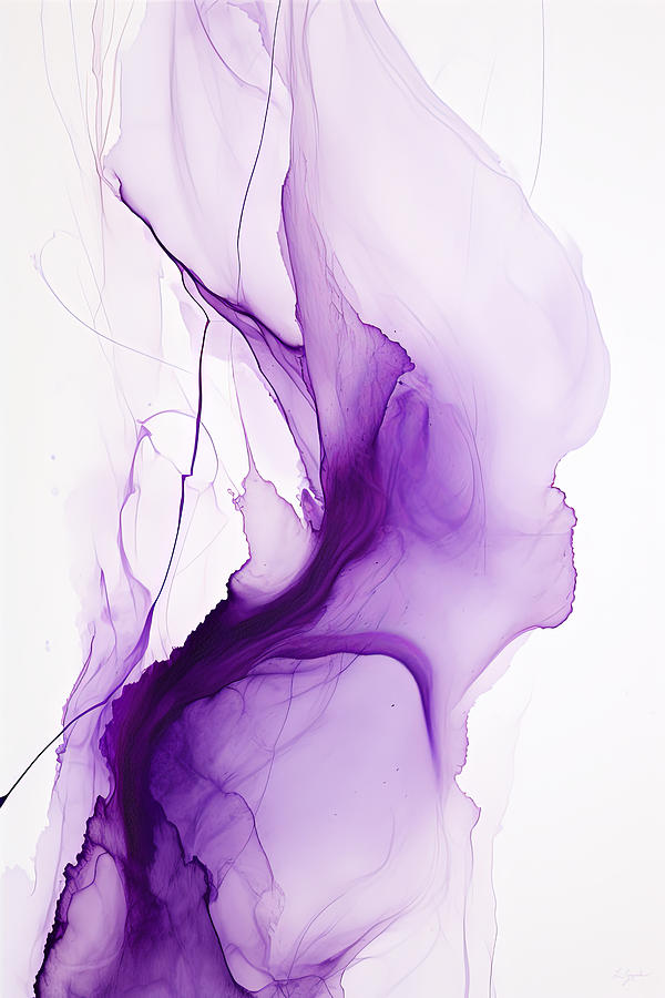 Grape Painting - Minimalist Art in Purple by Lourry Legarde