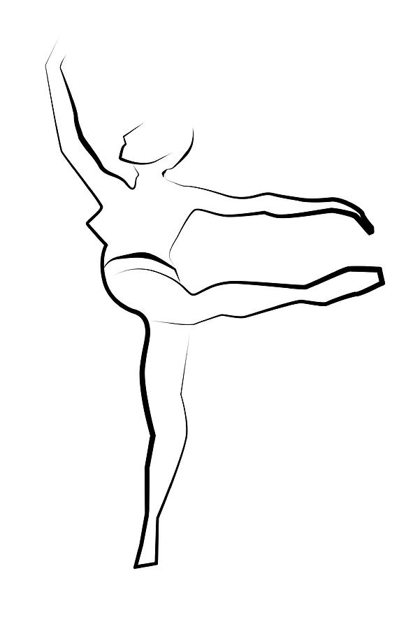 Ballet Line Art Drawing 1k Mixed Media by Brian Reaves