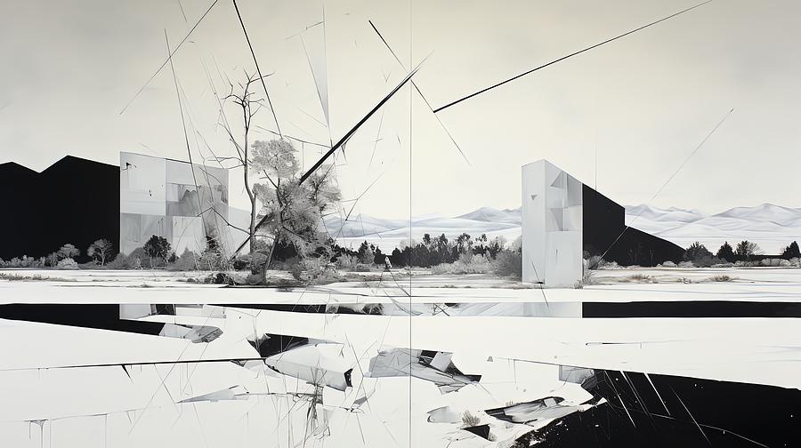 Minimalist Black And White Landscapes Painting