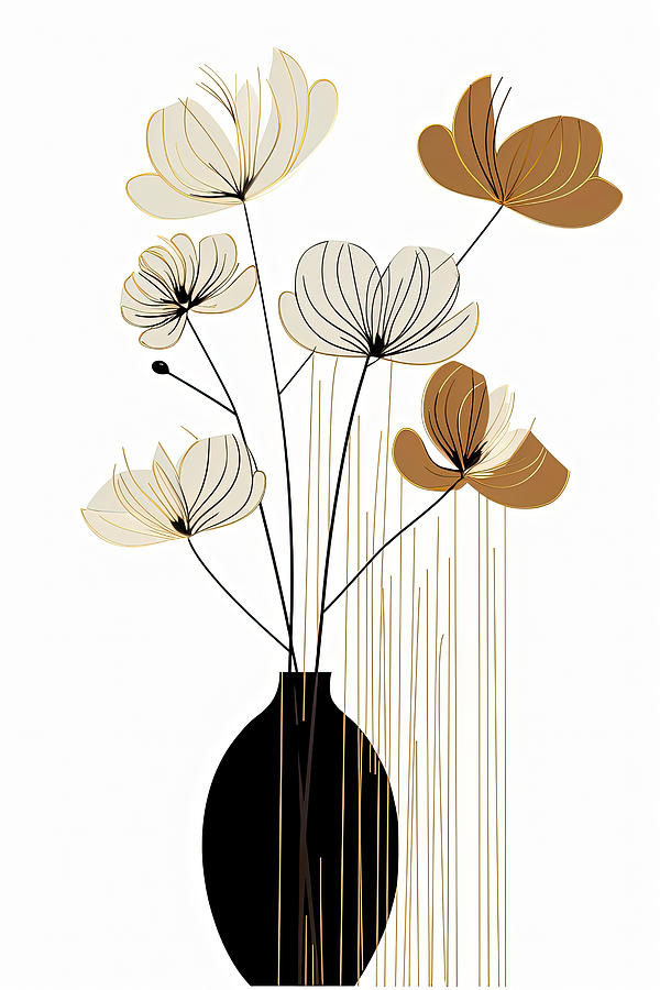 Minimalist Floral Art Painting by Lourry Legarde