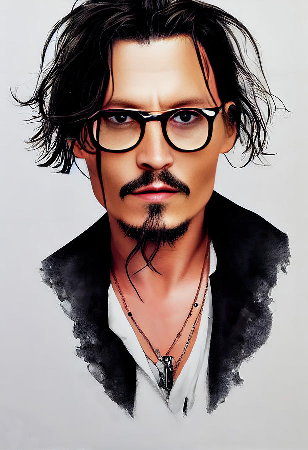 Minimalist J Depp Painting by Yontartov - Pixels