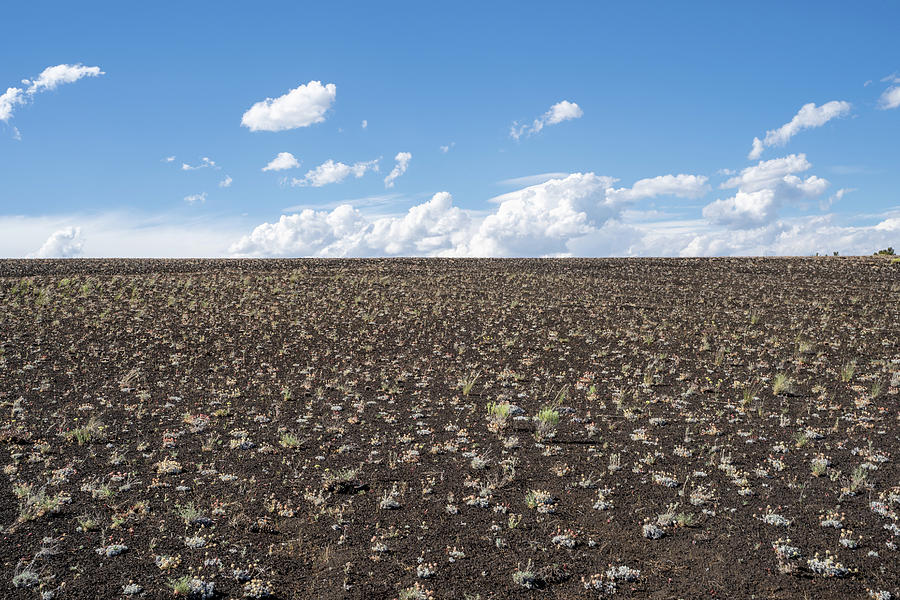 Minimalist Landscape of a cinder cone lava rock formation in Cra ...