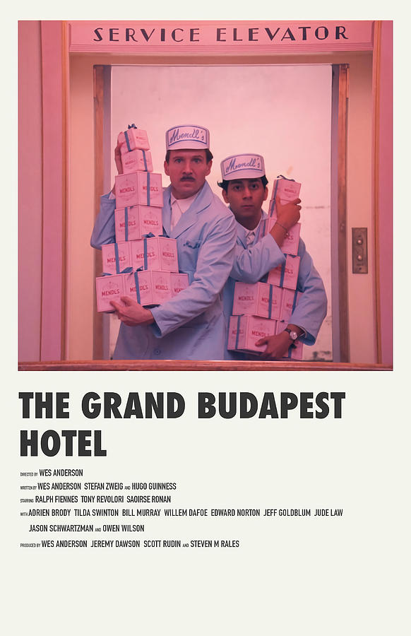 Minimalist Movie Poster Grand Budapest Hotel 70s Painting by Ken Hunter ...