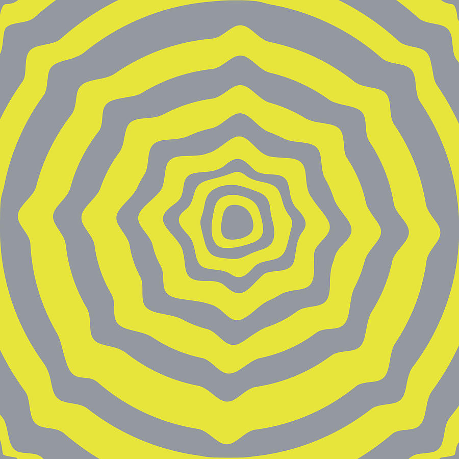 Minimalist Optical Abstract-Yellow and Gray Umbrella Top  Digital Art by Shelli Fitzpatrick