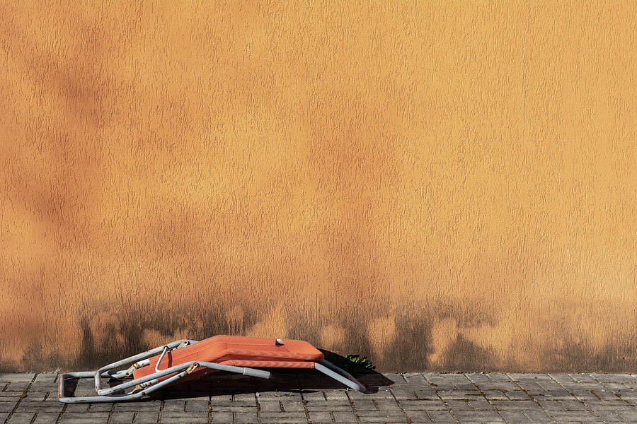 Minimalist Orange Sunbed Photograph by Martin Vorel Minimalist Photography