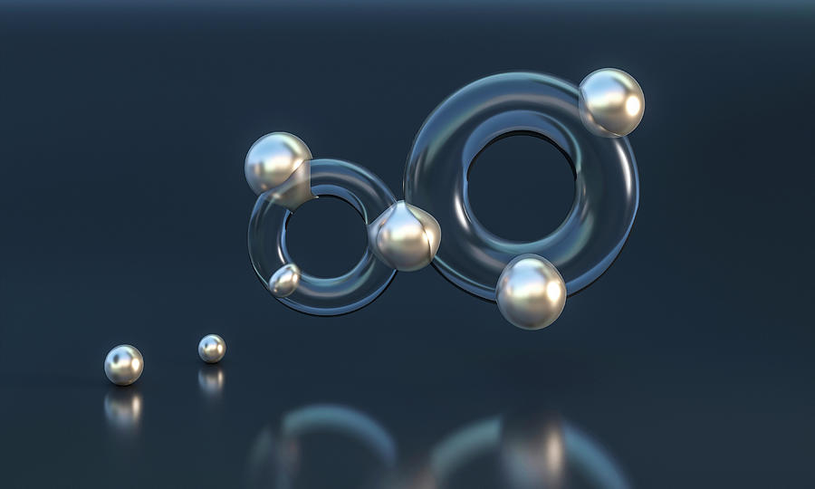 Minimalistic Abstract Background With Metal Spheres And Glass Ri Photograph by Gualtiero Boffi