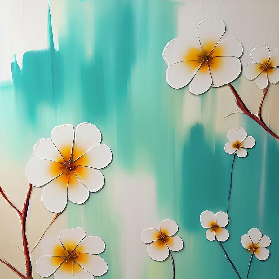 Minimalistic Floral Painting by Bonnie Bruno