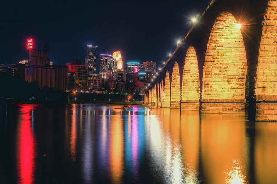 Minneapolis and the Stone Arch Bridge Photograph by Jay Smith