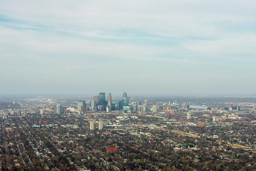 Minneapolis Skyline Aerial Photograph by Kyle Hanson