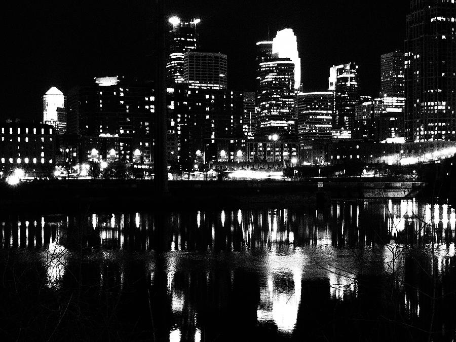 Minneapolis Photograph - Minneapolis skyline at night by Tom Halseth