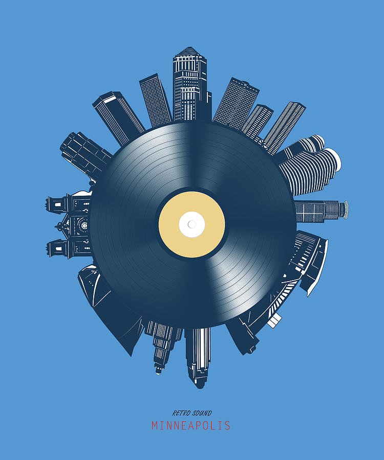 Minneapolis Skyline Vinyl 3 Digital Art