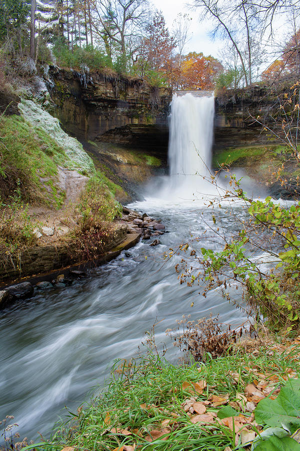 Minnehaha Falls Autumn Portrait Photograph by Kyle Hanson - Fine Art ...